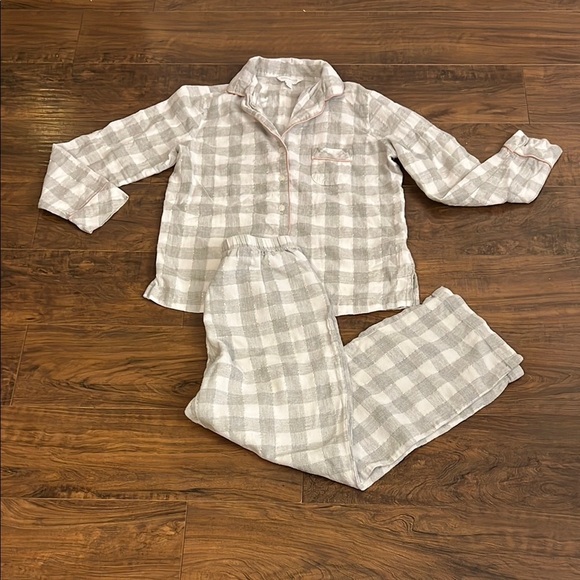 Charter Club Cozy Cotton Women’s Pajamas in Gray Checkered Pattern, Sz PS - Picture 6 of 8